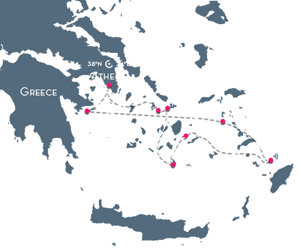 VACAYA Greek Isle Cruise 2022 Map