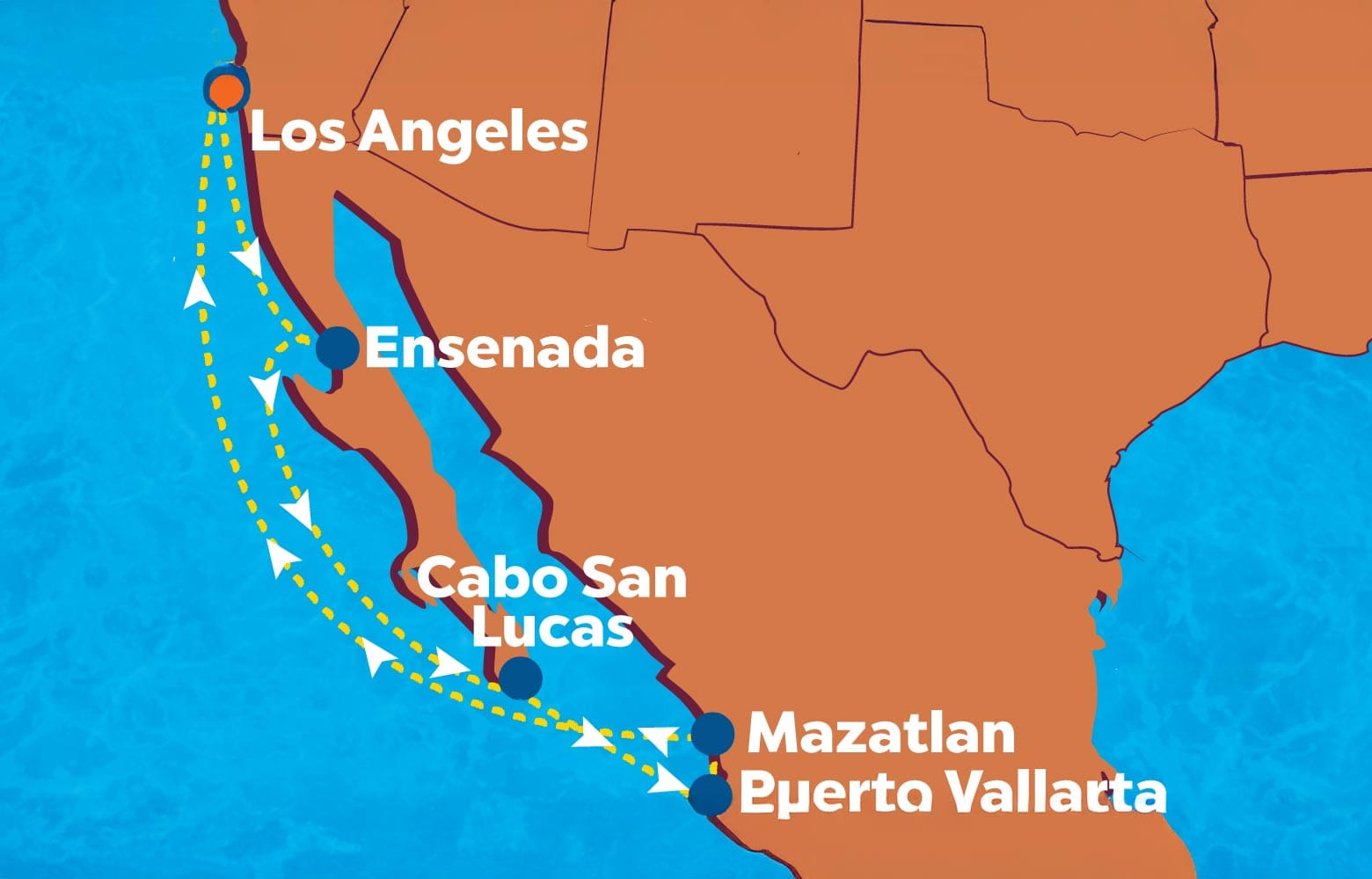 Atlantis LA to Mexico virgin map