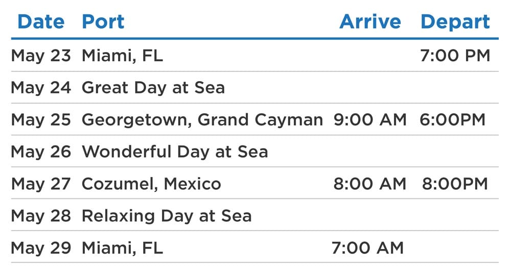Itinerary