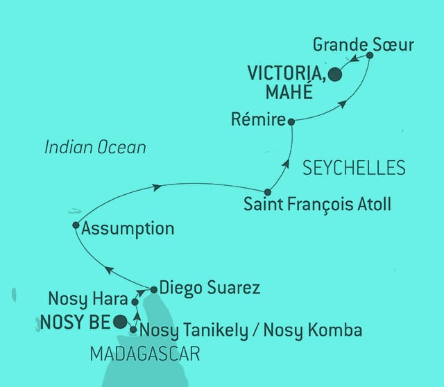 Madagascar to Seychelles